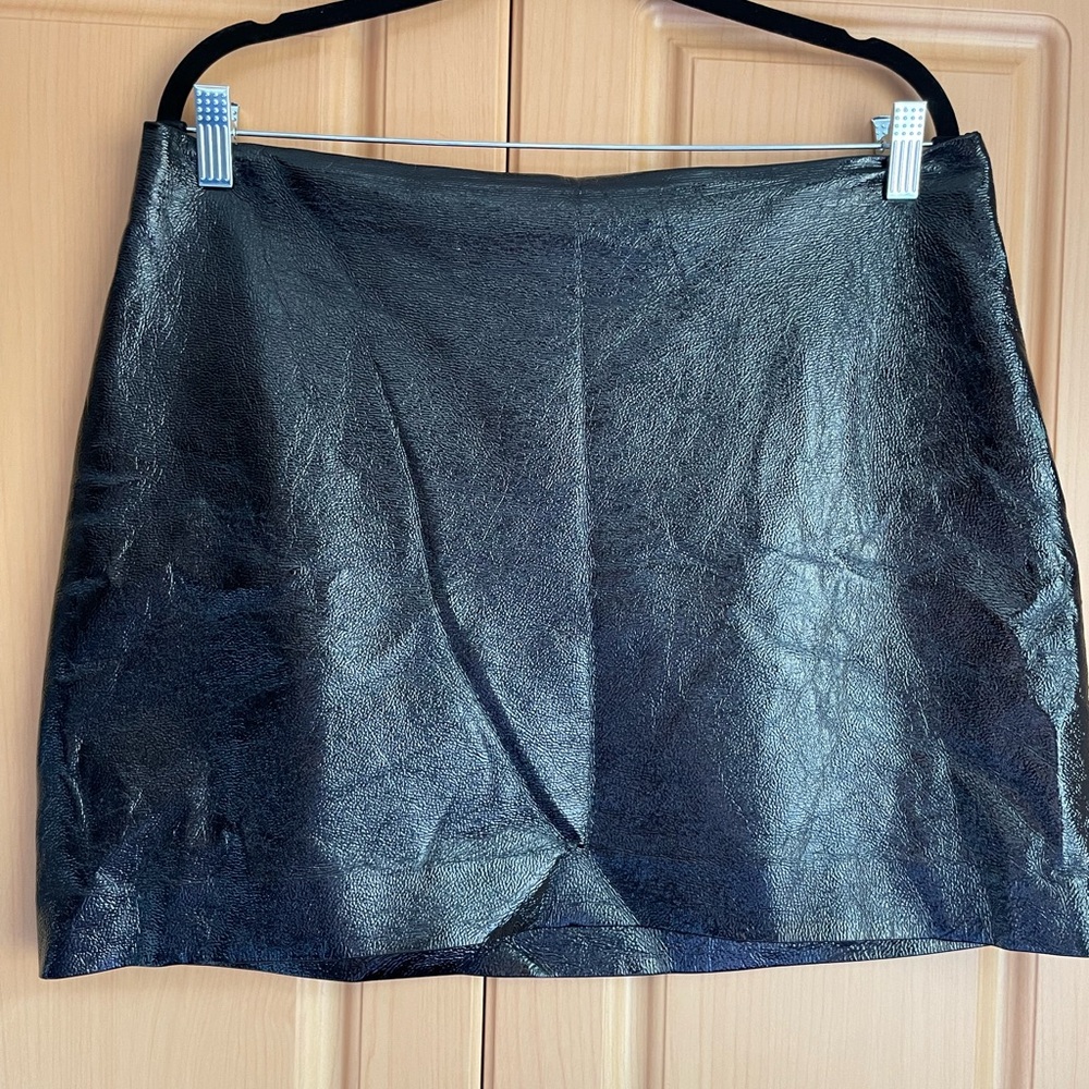 Express faux leather Black Mini Skirt